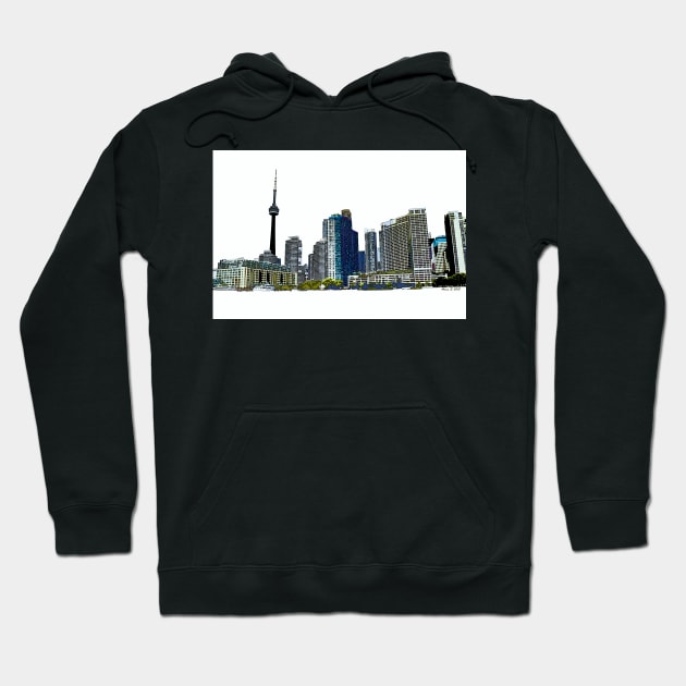 Toronto Skyline Graphic with CN Tower Hoodie by ninasilver